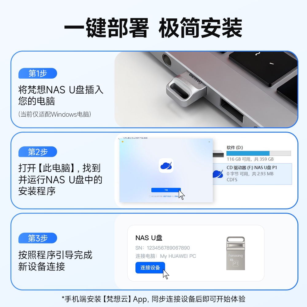 NAS USB-накопитель Fancy с беспроводной передачей (PC-end NAS)