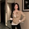 Корейский стиль кожаное пальто из синтетической кожи — видео