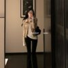 Корейский стиль кожаное пальто из синтетической кожи — фото товара
