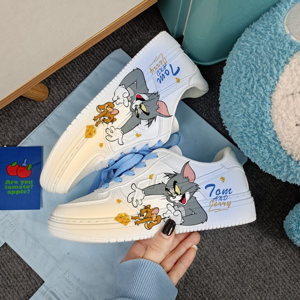 Кроссовки Huili Tom and Jerry Low Air Force Yellow Blue Z844D-KL1