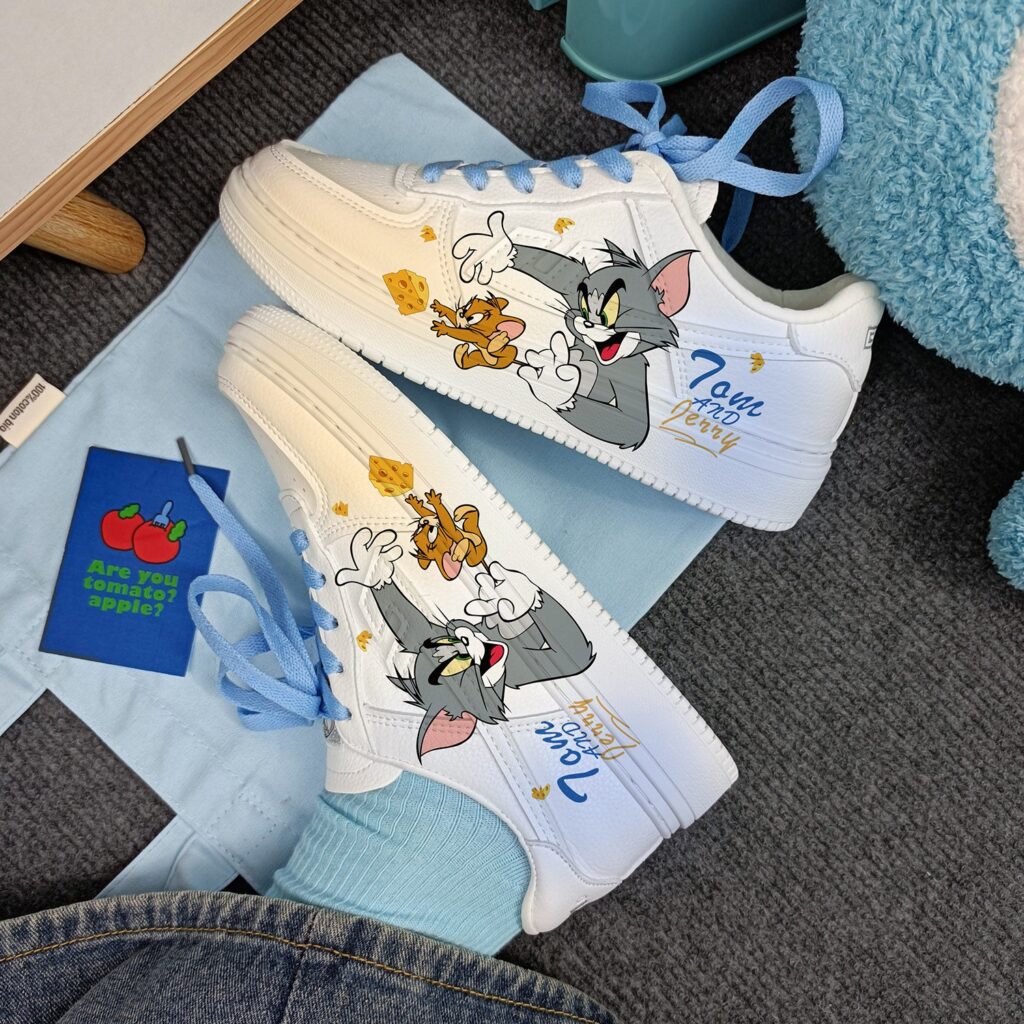 Кроссовки Huili Tom and Jerry Low Air Force Yellow Blue Z844D-KL1