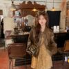 Женская куртка из искусственной замши Summer House 2026 с отделкой из искусственного овчины, кофейный цвет — фото товара